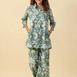 SAY Green Printed Pyjamas Set-picture-33