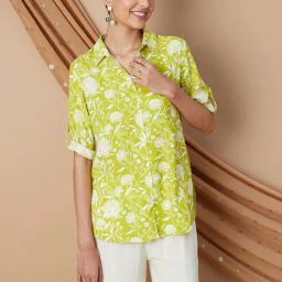 Melange By Lifestyle Green Regular Fit Printed Tunic-picture-21