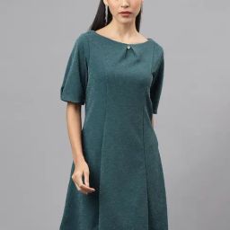 Latin Quarters Green A Line Dress-image-81