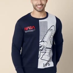Free Authority Navy Blue Printed Regular Fit Sweatshirt-picture-27
