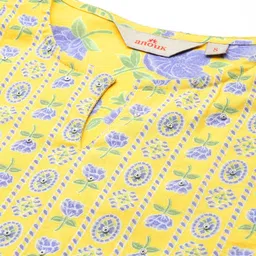 Anouk Floral Printed Regular Sequinned Pure Cotton Kurta With Trousers & Dupatta image 4