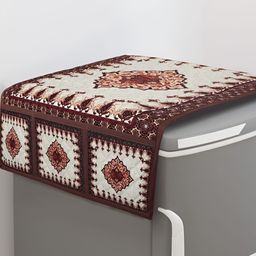 Dakshya Industries Brown & White Printed Refrigerator Cover-image-65