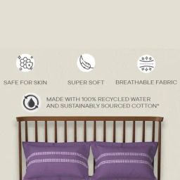 Spaces Cotton Abstract Violet 132 TC Double Bedsheets image 5