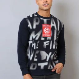Free Authority Navy Blue Solid Regular Fit Sweatshirt-picture-26