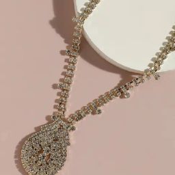 Sohi Gold Designer Statement Short Necklace-48