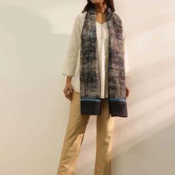 Fabindia Grey Regular Fit Printed Stole-picture-13