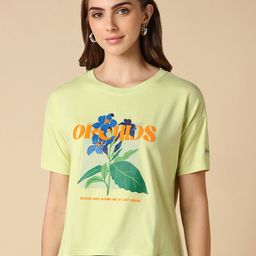 Allen Solly Woman Typography Printed Drop-Shoulder Sleeves T-shirt-image-55