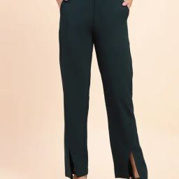 Camla Teal Straight Fit Mid Rise Trousers-image-17