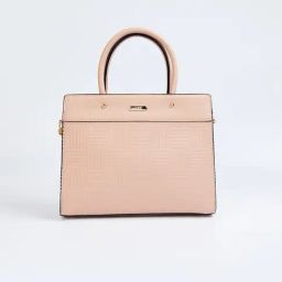 Code by Lifestyle Pink Textured Satchel-image-99