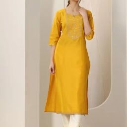 Libas Mustard Embroidered Kurta-picture-8