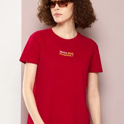 DILLINGER Women Typography Printed Boxy T-shirt-image-62
