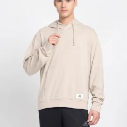 adidas Light Brown Loose Fit Hooded Sweatshirt-image-34