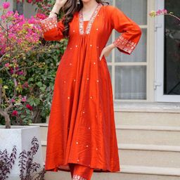 BAPS Women Floral Embroidered Kurta with Trousers & Dupatta-picture-58