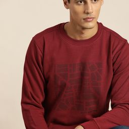INVICTUS Men Maroon & Black Printed Sweatshirt-image-24