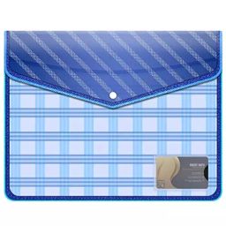 FEDUS Check Document Holder Bag with Snap Button Blue (Pack of 5 Pcs)-image-10