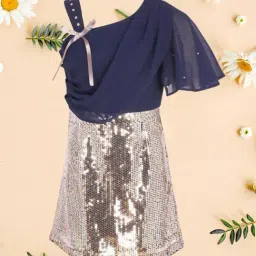 Cutecumber Kids Navy Embellished Dress-image-90