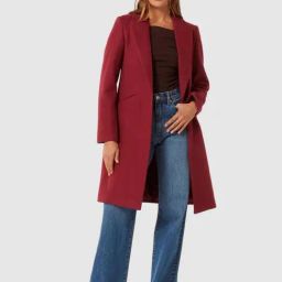 Forever New Red Solid Full Sleeves Coat-image-63
