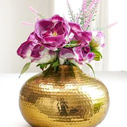 BEHOMA Golden Metal Flower Vase (5.3 Inch)-32