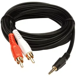 LOTA 3.5 mm Aux to 2-Male RCA Adapter Cable 1.5 m with Gold-Plated Plugs for Clear Sound Transmission, MST-1305-LT-2