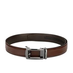 Louis Stitch Cocoa Brown Leather Solid Belt-image-21