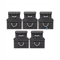 Aura Black Set of 6 Reusable Drawer Organiser Organisers-9