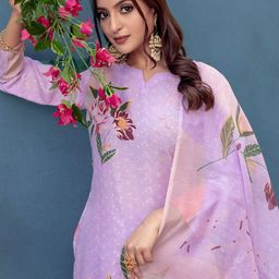 APNISHA Women Ethnic Motifs Printed Regular Kurta with Trousers & With Dupatta image 2