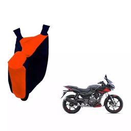 Auto Pearl Waterproof Two Wheeler Cover For Bajaj Pulsar 220F (Orange & Blue)-image-34