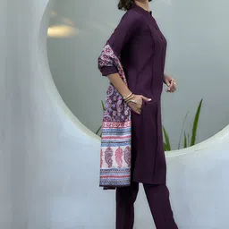 SHREE LAXMINARAYAN EXPORT Women Regular Liva Kurta with Trousers & With Dupatta image 3