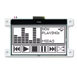 MIDAS DISPLAYS LCD, COG 128X64, FSTN, BLACK ON WHITE, MCCOG128064C6W-FPTLW-8