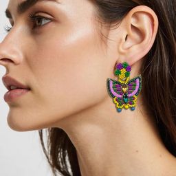 Digital Dress Room Floral Drop Earrings-80