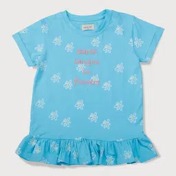 Gini and Jony Girls Blue & White Floral Printed Top-picture-28