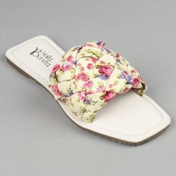 Hola Bonita Slip On Sandals with Floral Print - Off White-image-39