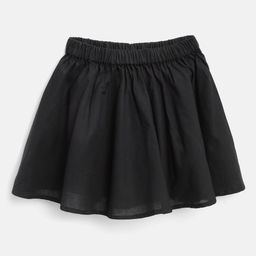 Aww Hunnie 100% Cotton Solid Flared Skirt - Black-image-22