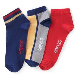 Pine Kids Spandex Ankle Length Design Socks Pack of 3 - Multicolour-image-21