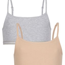 Charm n Cherish Cotton Beginners Bra Solid Color Pack of 2 - Grey & Nude-image-99