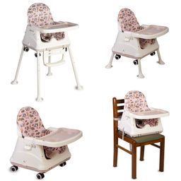LuvLap 4 in 1 Highchair With Wheels - Pink-13