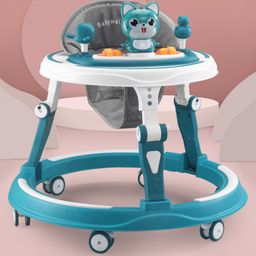 Multifunctional 360 Degree Baby Walker with 3 Level Height Adjustment & Musical Play Tray Cum Feeding Tray -  Green-18