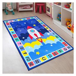 Hop N Play Educational Playmat for Kids, Play Rug- Alphabet, Number & Rocket - Non-Slip Floor Mat for Bedroom, Playroom, Classroom & Living Area (200cm x 140cm x 7mm)-2