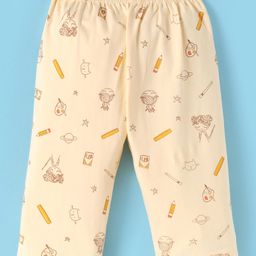 Tango Single Jersey Knit Full Length Lounge Pant with Stationary Print - Yellow-image-99