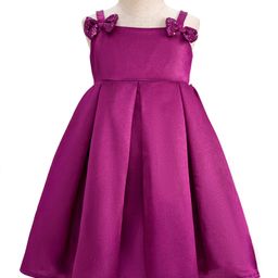 Babyhug Satin Woven Sleeveless Party Dress with Bow Applique - Purple-picture-26