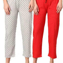 TRENDY WORLD Pack Of 2 Women Printed Cotton Lounge Pants-picture-7