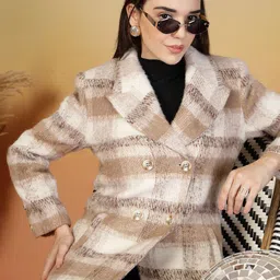 Juelle Checked Longline Winter Overcoat image 2