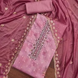 SAINOOR Floral Printed Sequnnied Modal Cotton Semi-Stitched Dress Material-image-96