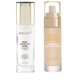 SWISS BEAUTY Set of Highlighting Primer - 32ml & Waterproof Base Foundation - 60g-13