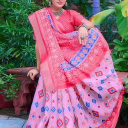 HERE&NOW Printed Zari Kota Saree-image-62