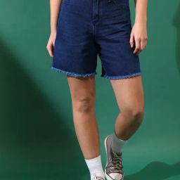 Tales & Stories Blue Regular Fit Shorts-image-97