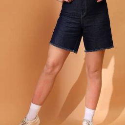 Tales & Stories Dark Blue Regular Fit Shorts-image-96