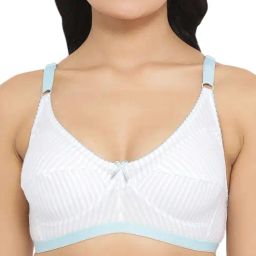 Clovia Blue & White Non Wired Non Padded Full Coverage Bra-image-19