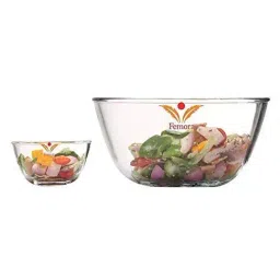 Femora Borosilicate Glass Microwave Safe Mixing Bowls (400 ml & 1050 ml) - Set of 2-17