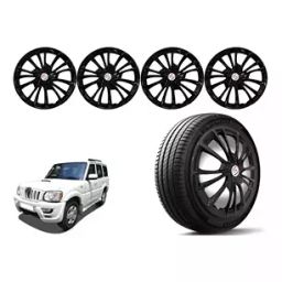 Auto Pearl BLK04 Press Type Wheel Cover with Retention Ring For Mahindra Scorpio Mhawk (Pack of 4 Pcs)-picture-9